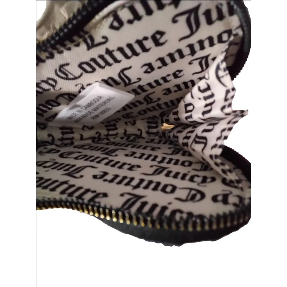 NEW ARRIVAL - Juicy Couture Metallic Heart Wallet with handle - Black and Silver